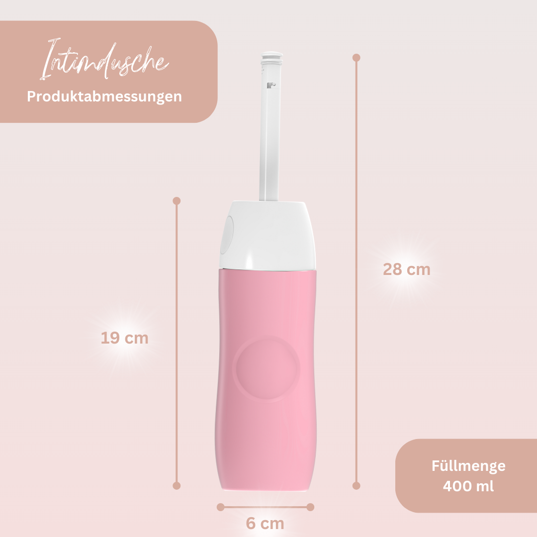 Die Intimdusche von Mom for Moms bietet eine große Füllmenge und individuellen Wasserdruck