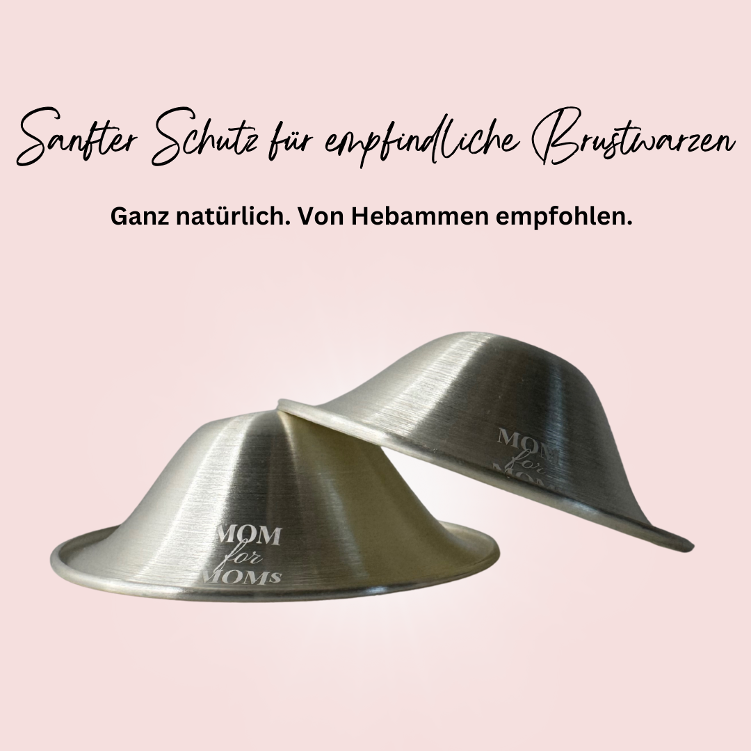 Silberhütchen bieten einen sanften Schutz der Brustwarzen und sind von Hebammen empfohlen