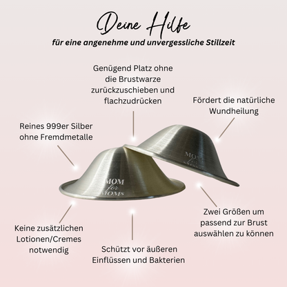Vorteile der Silberhütchen aus reinem Silber - antibakterieller Schutz für stillende Mütter 