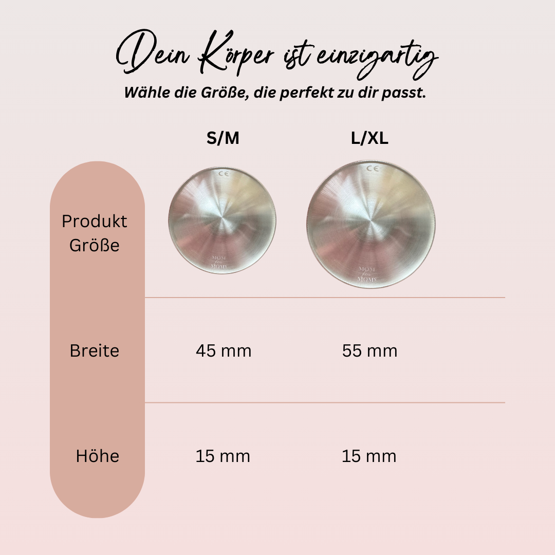Größenauswahl Silberhütchen bei Mom for Moms für mehr Tragekomfort und Individualität